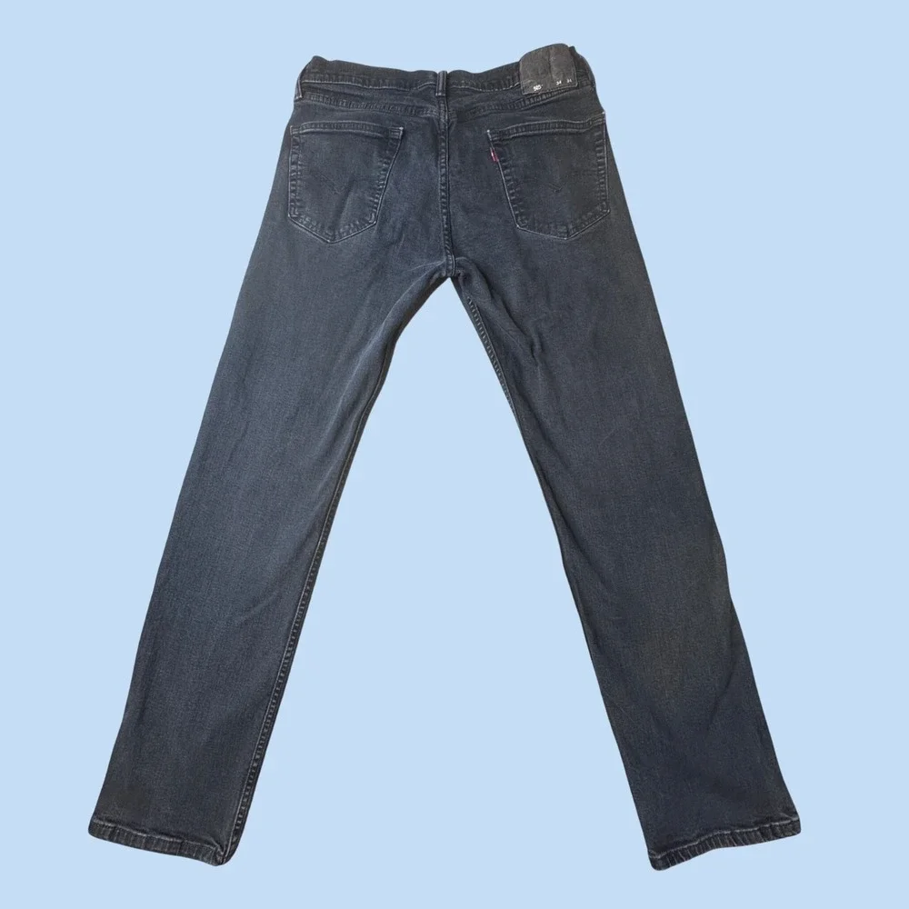 Levi's 505 Jeans Mens 34x34 (33x31) Black Regular Fit Straight Leg Stretch Denim